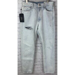 NWT RAG & BONE $275 Maya High Rise Slim Jeans In Raven With Holes Size 28